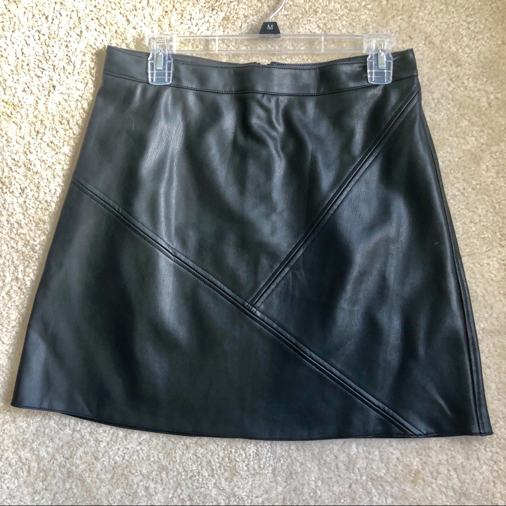 Zara Vegan Leather black skirt sz L